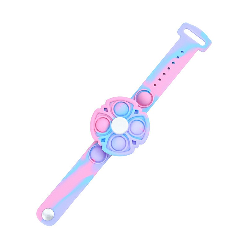 Push Pop Bubble Bracelet Fidget Bracelet Rotating Stress Relief Wristband Gifts - Pink Blue Purple